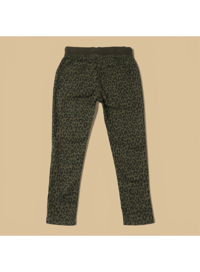 MARWAN Girls Printed Long Pant with Rib Waist and Drawstring - Image 2